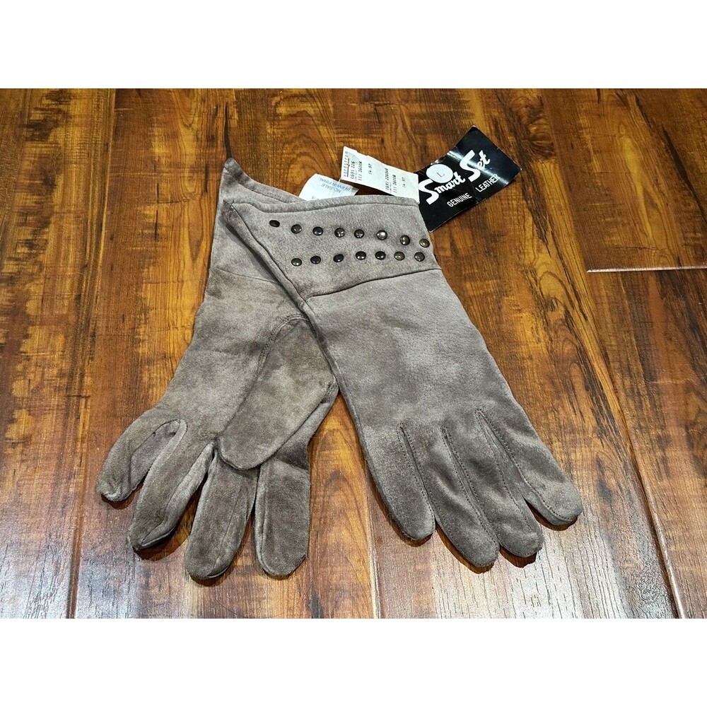 Vintage NOS Smart Set Brown Suede Leather Nordstrom Ladies Gloves Size L - NWT